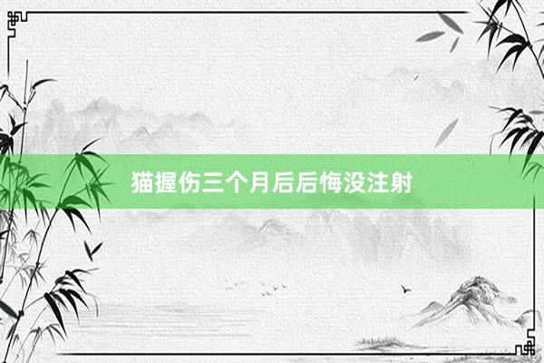 猫握伤三个月后后悔没注射